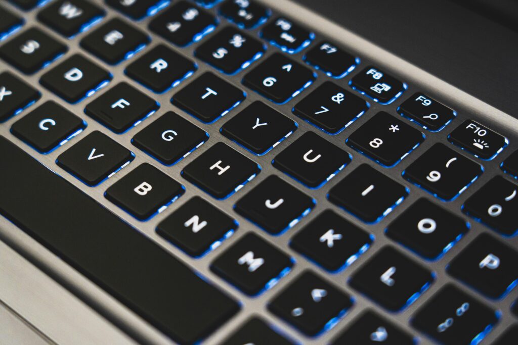 QWERTY keyboard with backlighting